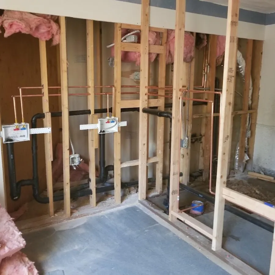 Copper pipe rough-in and plumbing installation in West Palm Beach